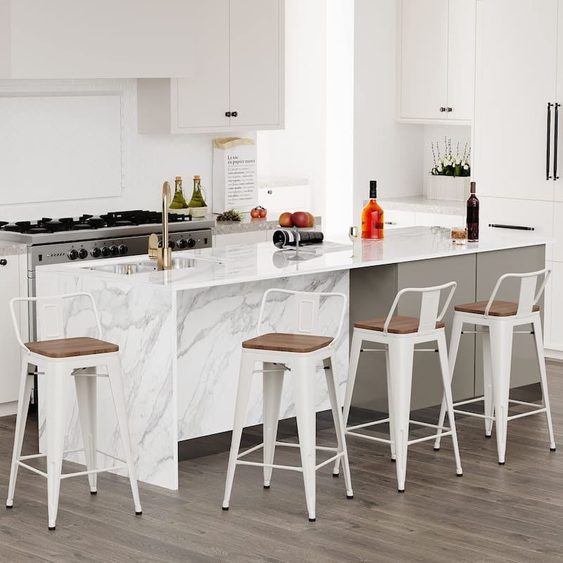bar stools with backs set of 4 Counter Bar Stools with Wood metal stools