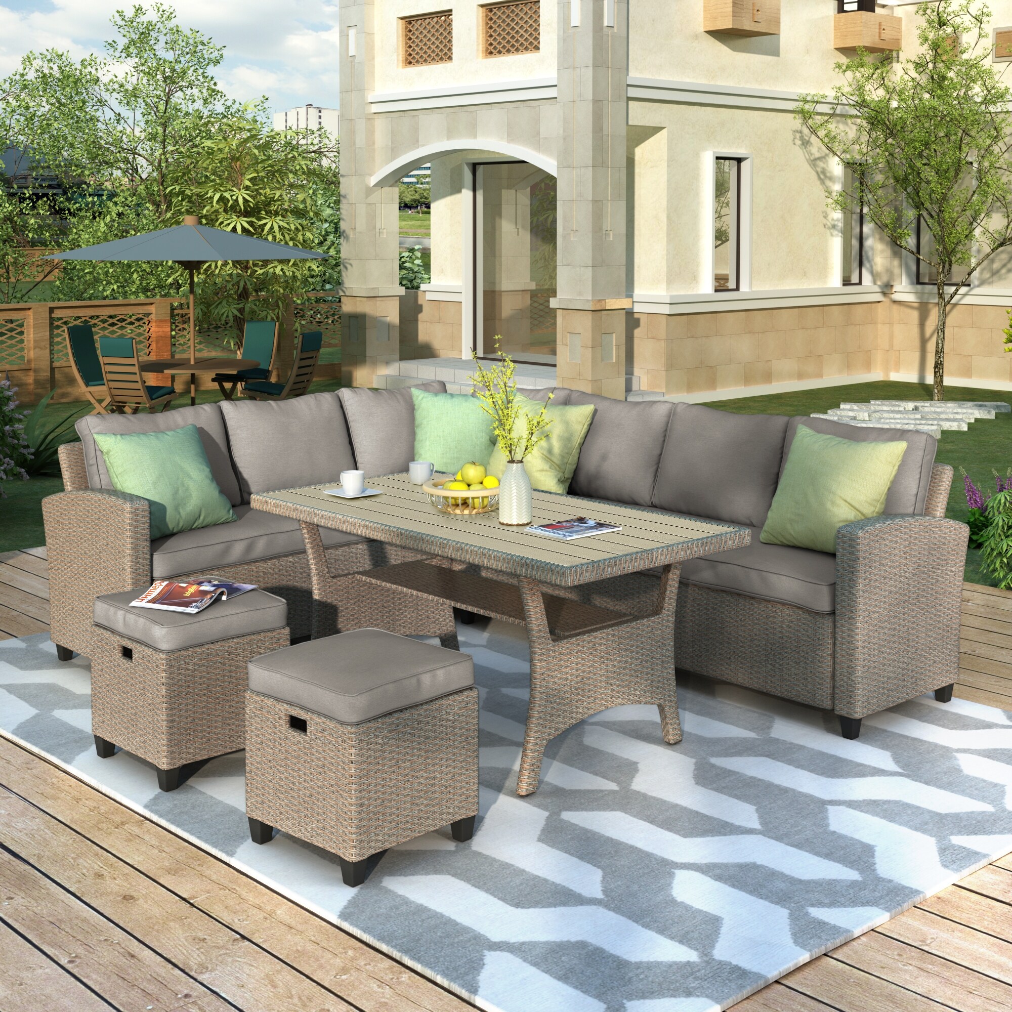 Patio Furniture Set 5 Piece Outdoor Conversation Set Dining