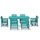 preview thumbnail 17 of 82, 7-Piece HDPE Outdoor Dining Table Sets with Umbrella Hole - 1-Table 6-Chairs