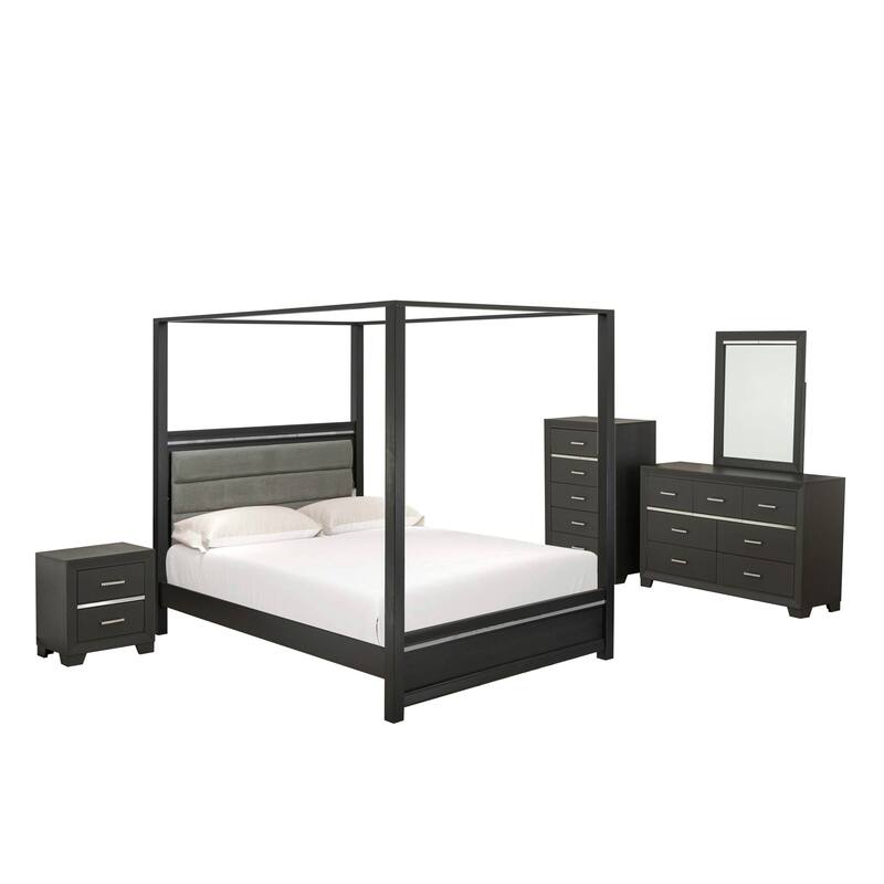 East West Furniture Denali Queen Size Bedroom Set with Upholstered Headboard (Pieces Option)
