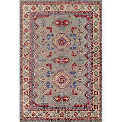 Large Geometric Kazak Oriental Area Rug Handmade Wool Carpet - 9'9" x 13'9"