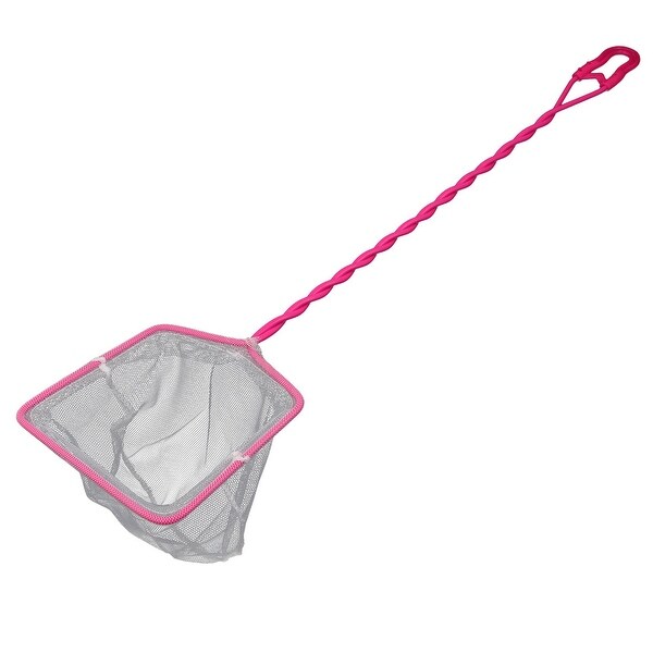 aquarium fish tank plastic rectangle frame net mesh catch fish saver pink