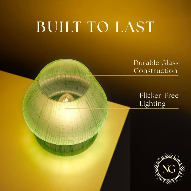 Mushroom White Glass Dimmable LED Table Lamp with E26 Socket Modern