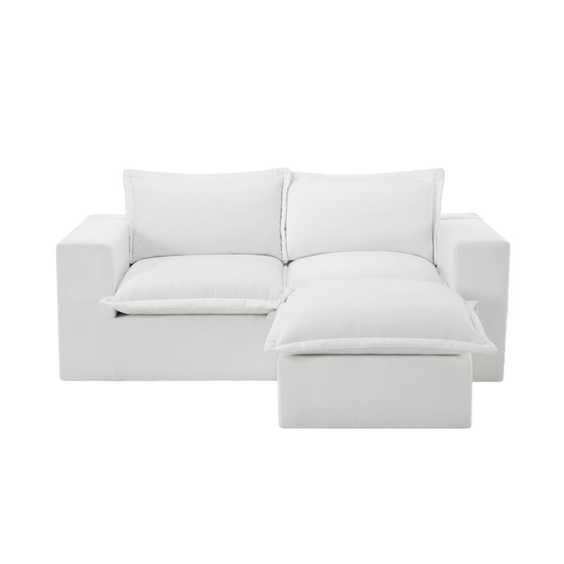 Chenille L-Shaped Modular Sectional Sofa Comfy Cloud Couch For Living Room