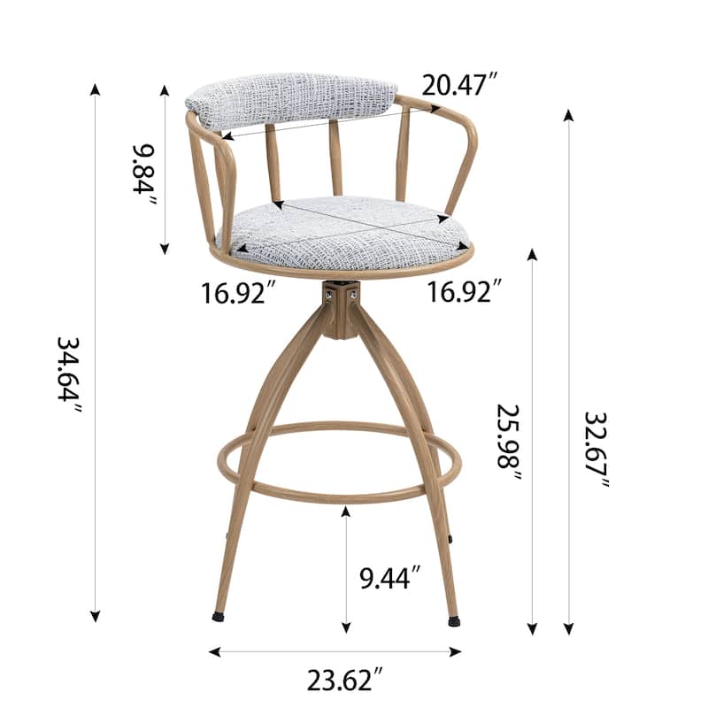 26'' Swivel Counter Height Bar Stool