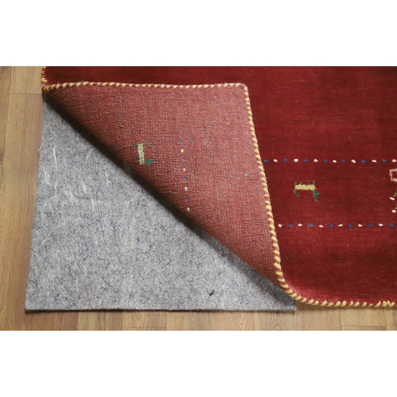 Hand Knotted Oriental 100% Wool Carpet Tribal Animal Pictorial Red Gabbeh Area Rug - 7' 7'' X 4' 10''