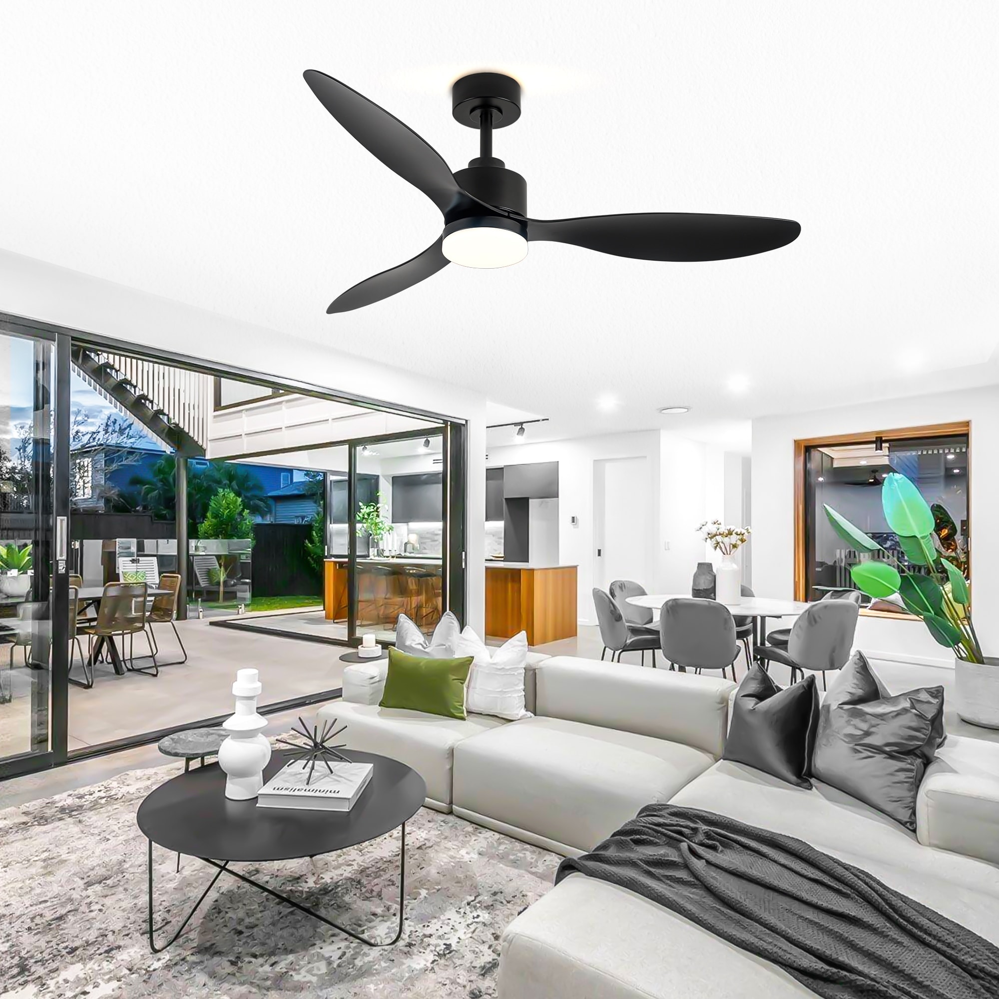 Airsurfer 42/52 -inch LED Ceiling Fan with Lights Remote(3-Blade)