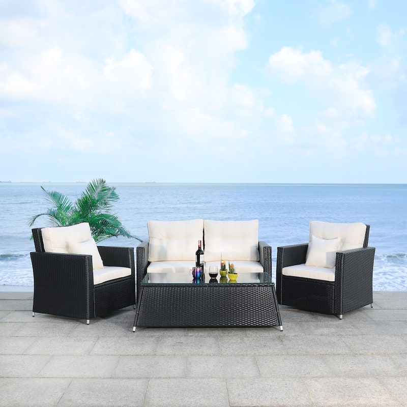 SAFAVIEH Outdoor Living Lorma 4-Piece Patio Set.