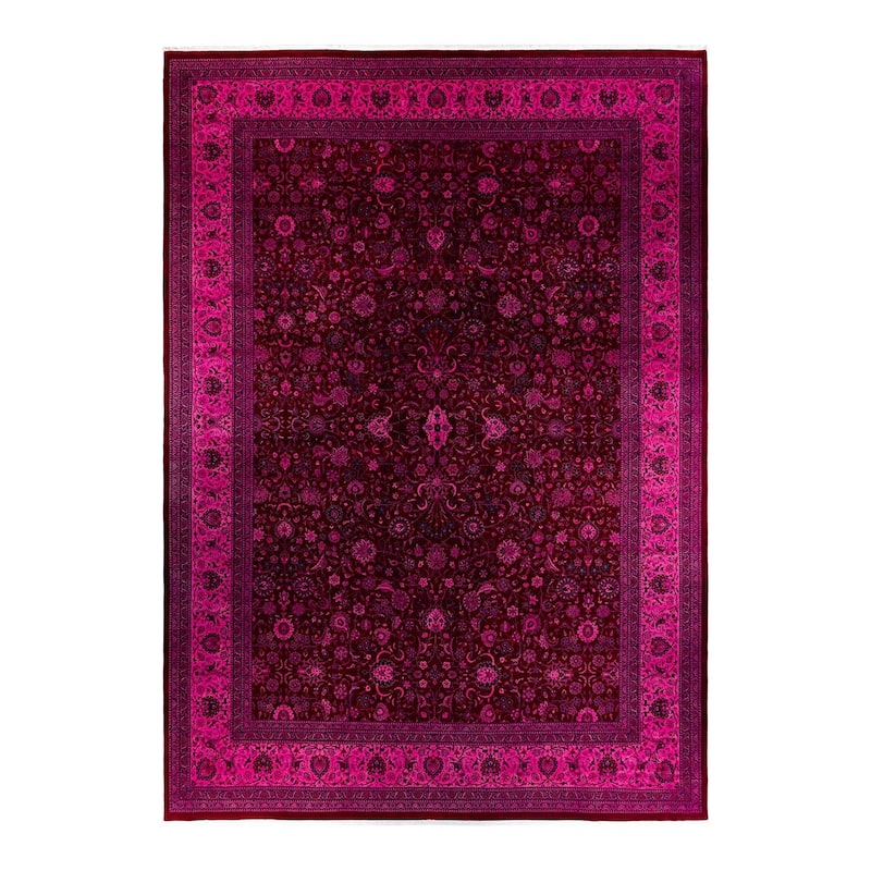 Overdyed, One-of-a-Kind Hand-Knotted Area Rug - Pink - 12' 0" x 16' 10"