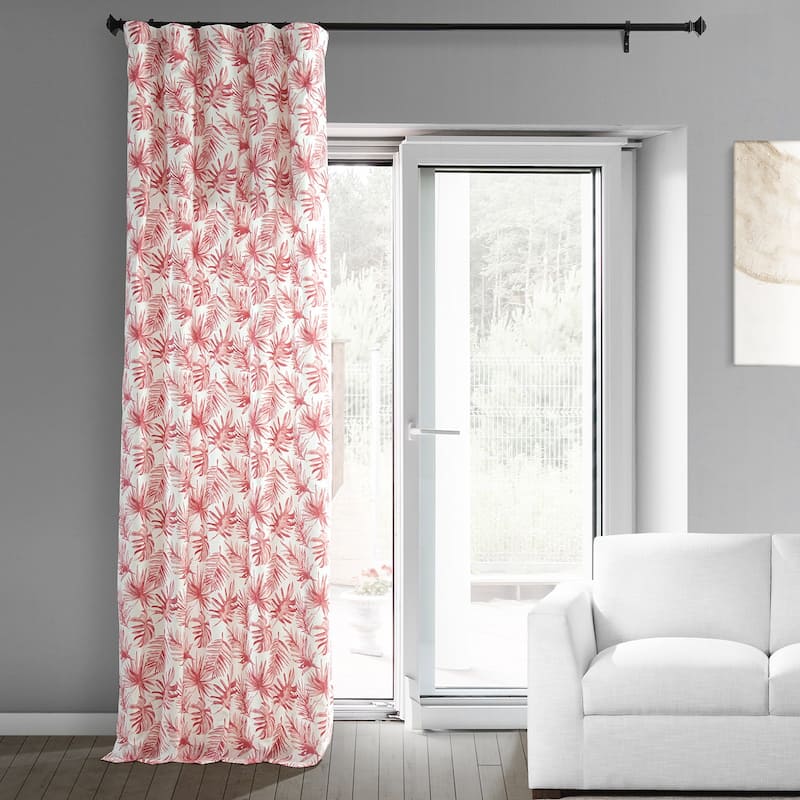 Exclusive Fabrics Coastal Leaf Cascade Printed Cotton Room Darkening Curtain (1 Panel)