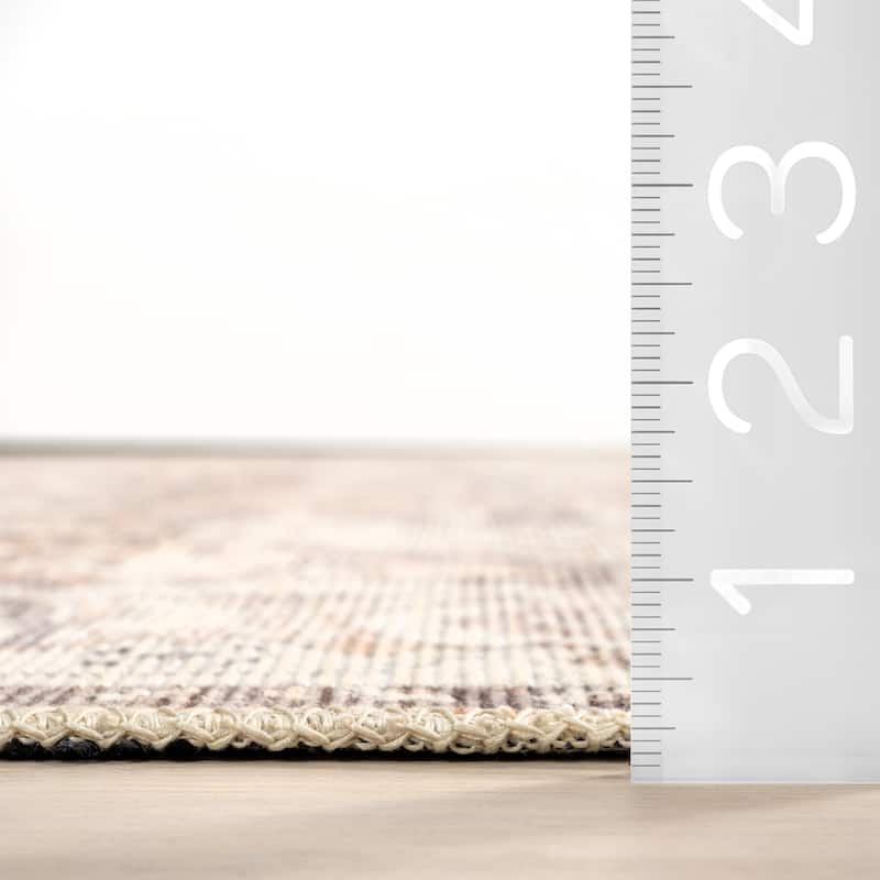 Nuloom Green Haven Collection Mylah Recycled Cotton Machine Washable Area Rug