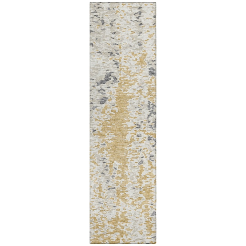 Machine Washable Indoor/ Outdoor Abstract Chantille Rug