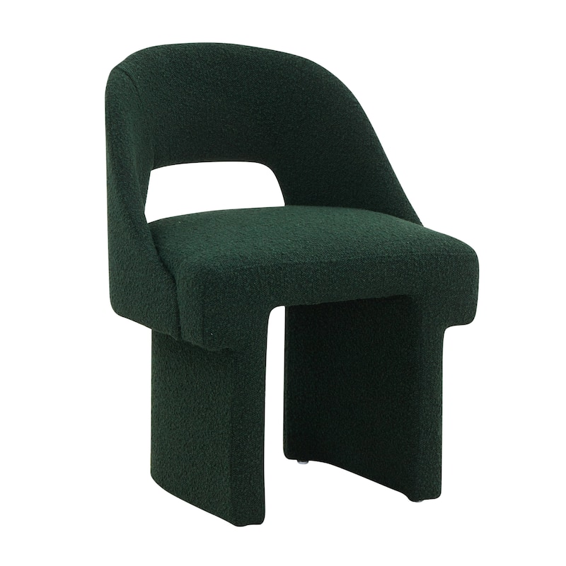 Quell Boucle Modern Elegant Upholstered Accent Chair with Solid Wood Frame & Plush Comfort for Home Office Living Room & Bedroom - Green