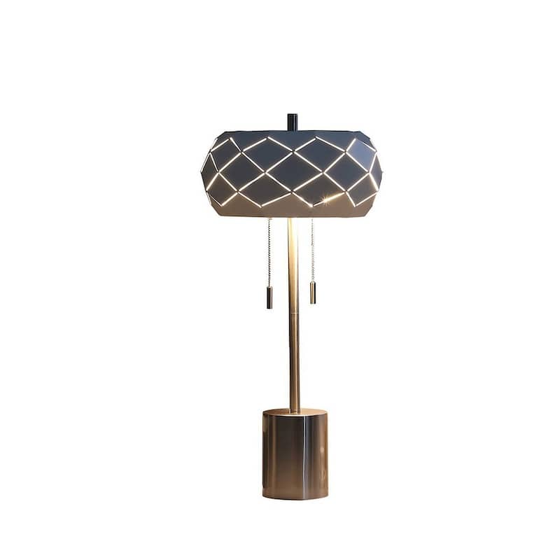 Mid-Century Style Danish Two-Light Steel Zipper Table Lamp