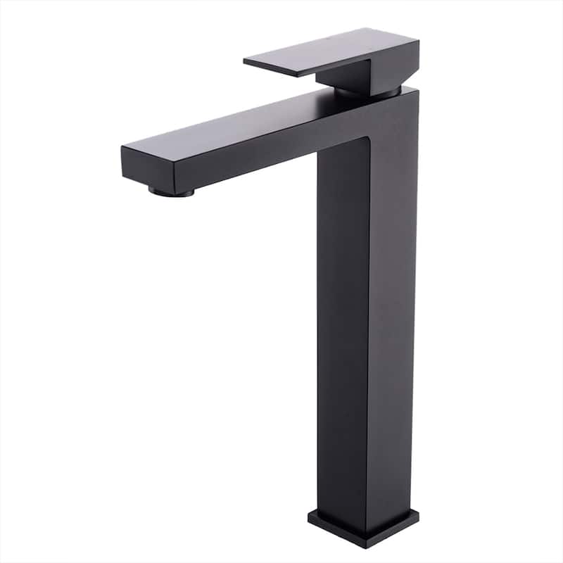 Single-Handle Matte Black Bathroom Sink Faucet