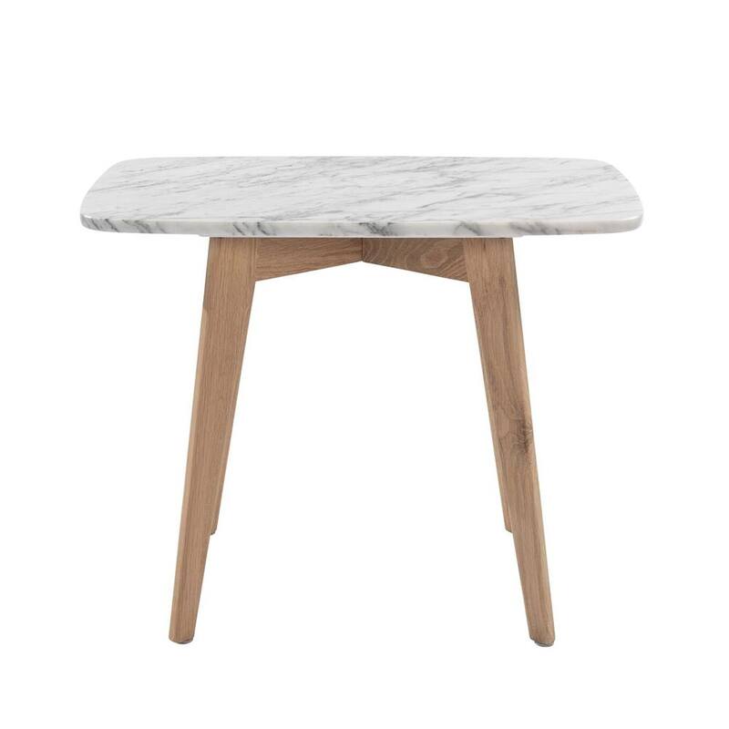 Carson Carrington Tangalund Rectangular Italian Carrara Marble Table - 21.5"L x 12"W x 17.5"H