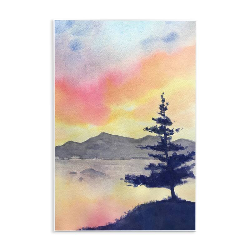 Stupell Radiant Sunset over Lake Wall Plaque Art Design By Stephanie Fielden - 10 x 15