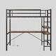 preview thumbnail 10 of 9, Sturdy Twin Loft Bed with L-Shaped Work Desk, Built-in USB & AC Charging Ports, LED Lighting, Safety Rails, and Storage Shelves