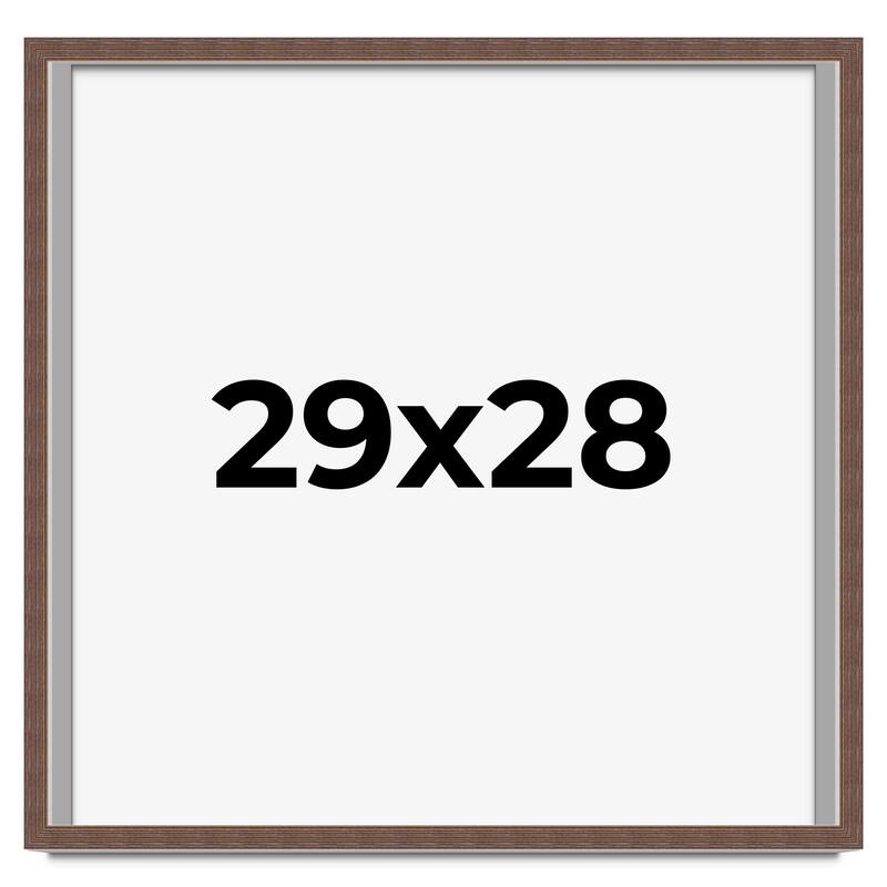 29x28 Shadow Box Frame Brown | 1.125 inches Deep Real Wood Rustic
