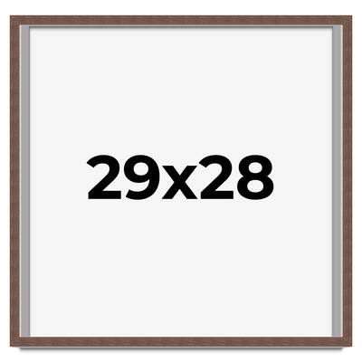 29x28 Shadow Box Frame Brown | 1.125 inches Deep Real Wood Rustic