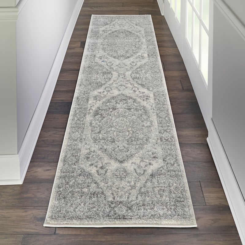 The Gray Barn Jodell Vintage Medallion Area Rug - 2' 3" x 7' 3" - Ivory/Grey - Runner