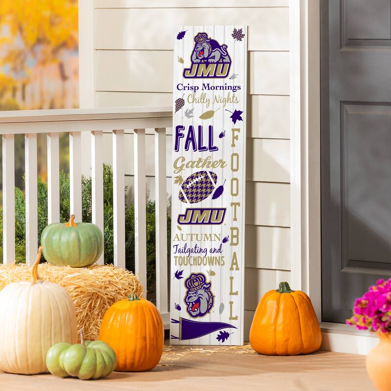 47" Double Sided Seasonal Porch Leaner, James Madison University - 47" x 11.25" - Fall