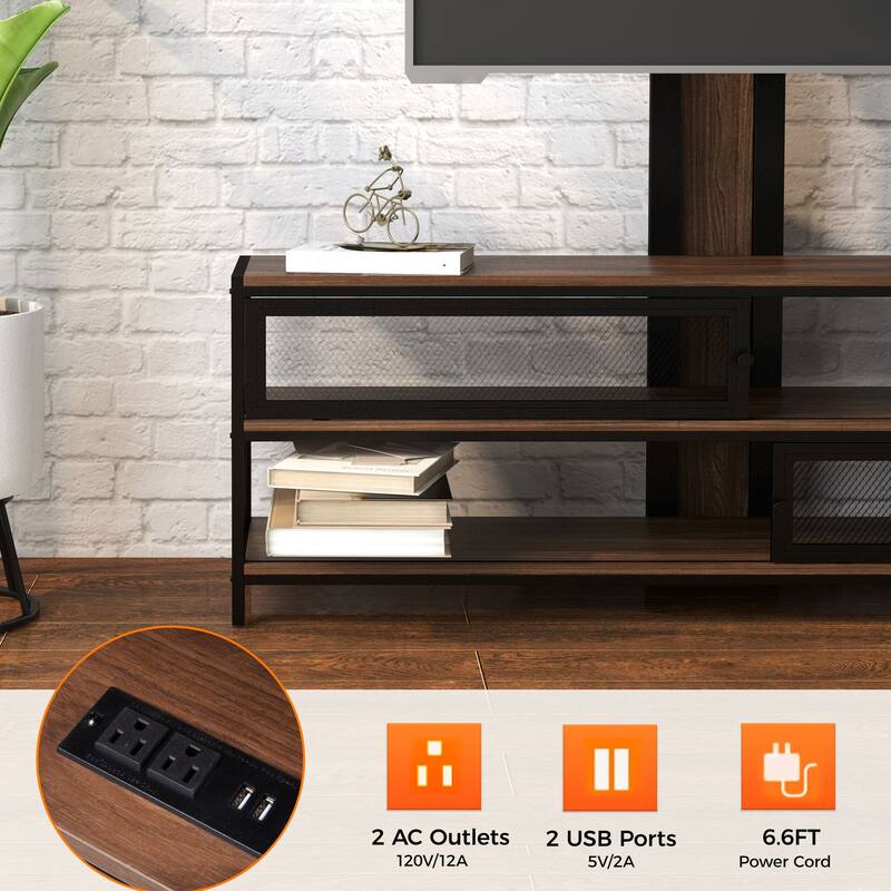 Modern Swivel Mount with Power Outlet for TV up to 70" - 50 inches