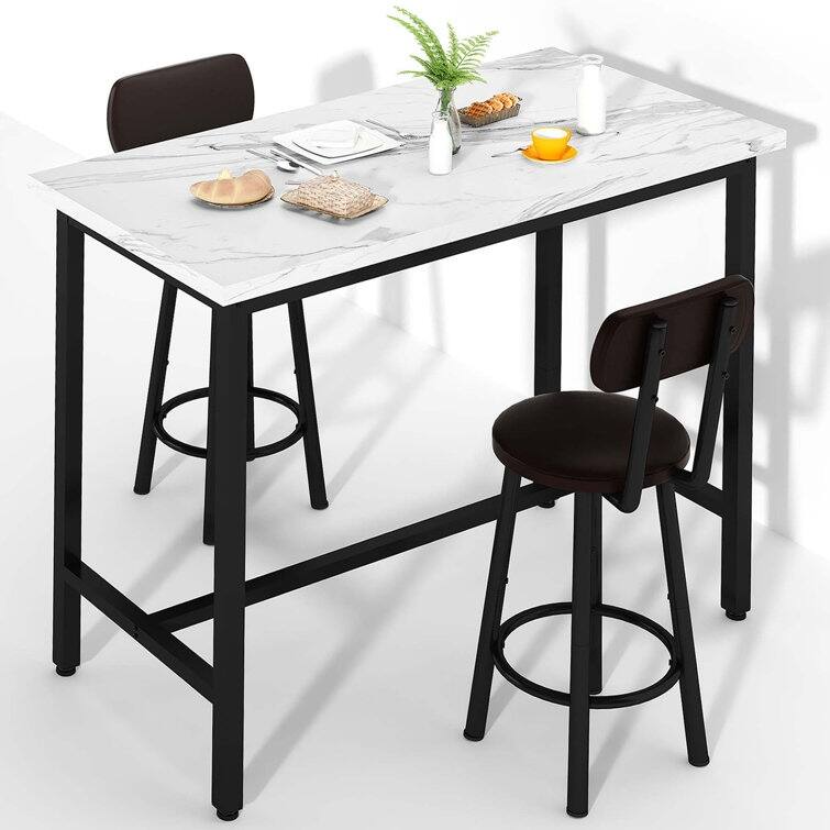 3-Piece Kitchen Table and Chairs, Suit for Dining Room, Living Room, Breakfast Nook, Space Saving Set for 2
