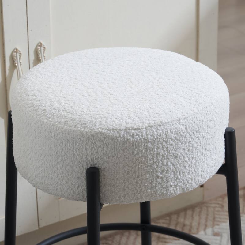GDFStudio - Asher Modern Foam Upholstered Round Bar Stool - Set of 2