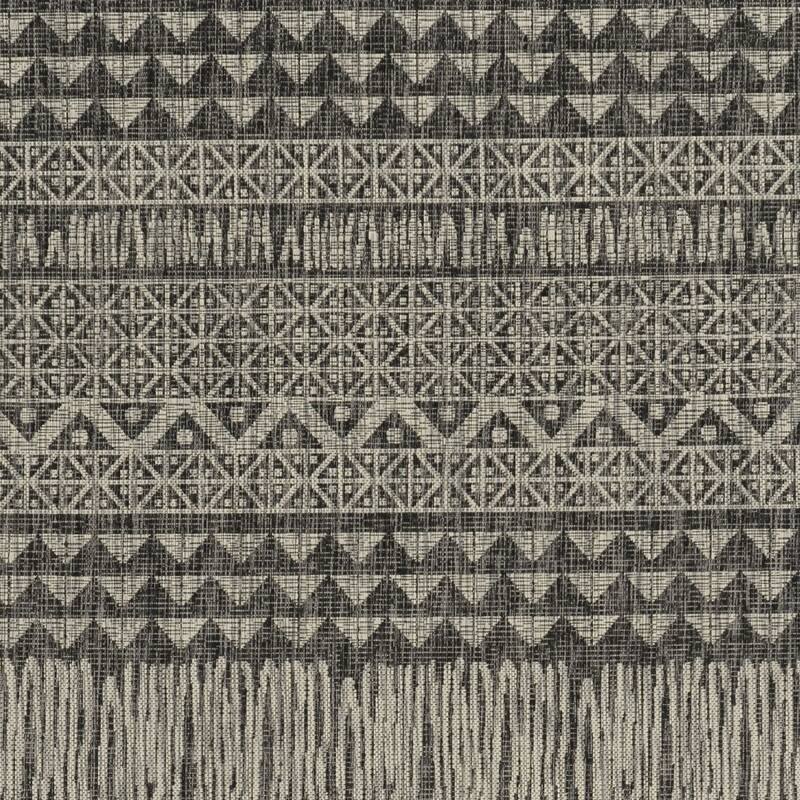 Bero Abstract Shapes Weather Resistant Classic Elegance Hand-Woven Outdoor Rug