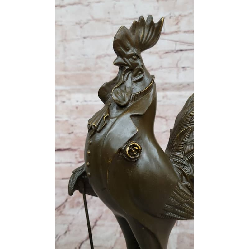 Dapper Rooster Gentleman Bronze Statue – Victorian Style