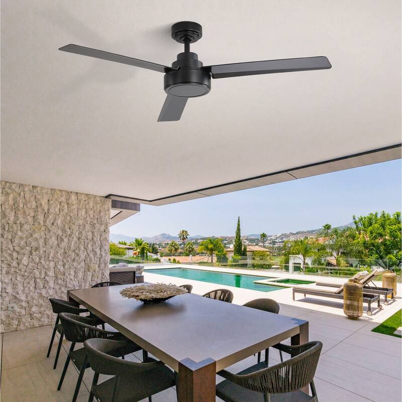 Sofucor 52Inch Ceiling Fan with Remote(No Light),Indoor Outdoor,6-Speed with 3 ABS Blades,Farmhouse,Quiet Reversible DC Motor