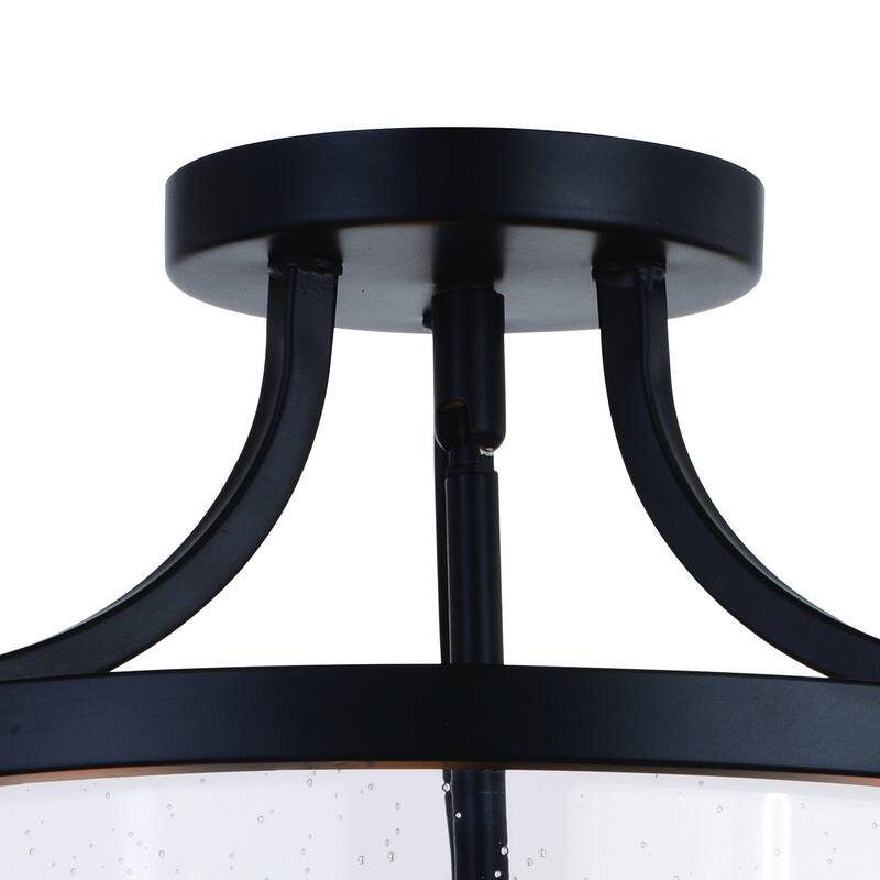 Holbrook 15.75-in W Industrial Semi Flush Mount Ceiling Light Clear Glass