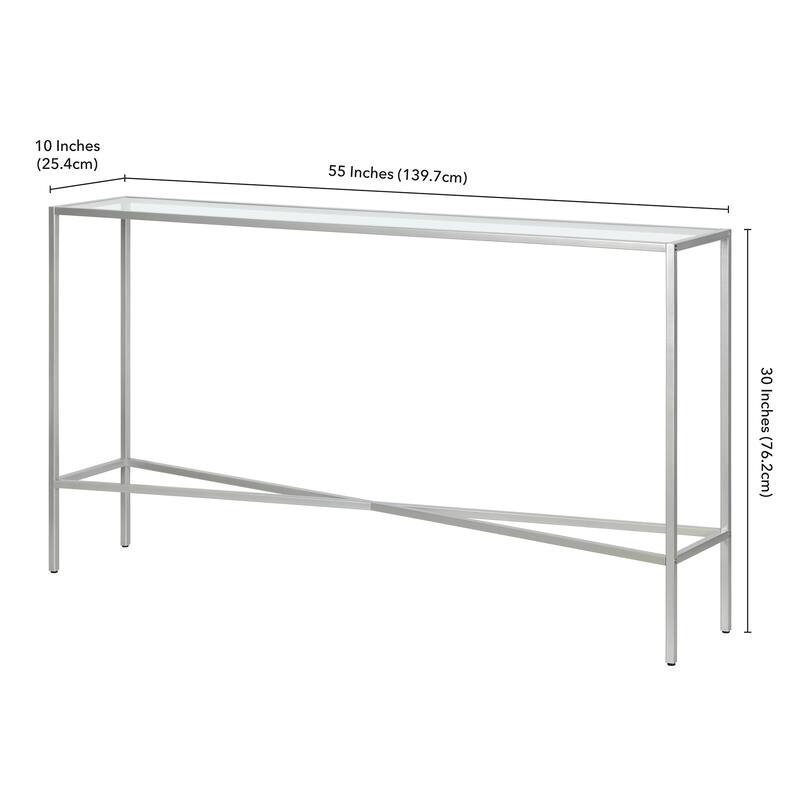 Henley 55'' Wide Rectangular Console Table with Glass Top