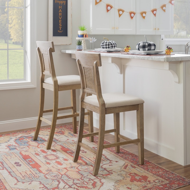 Ryder Handwoven Rattan Farmhouse Bar Stool On Sale Bed Bath
