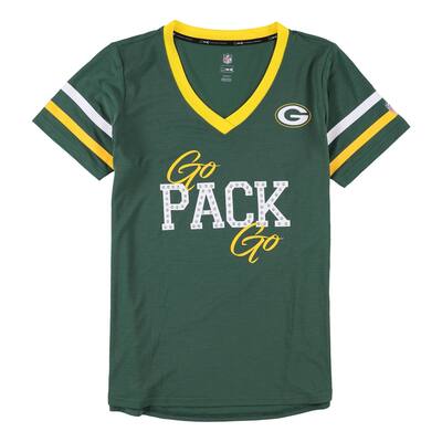 G-III Sports Womens Packers Studded Embellished T-Shirt,, Green, Small