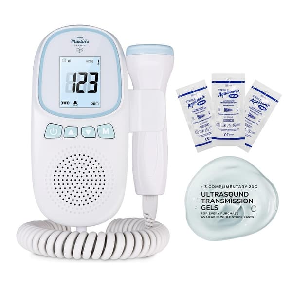 slide 2 of 10, Little Martin's Portable Ultrasound Fetal Doppler Blue