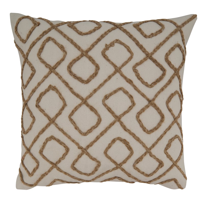 Throw Pillow With Dori Embroidered Design, 18"x18"