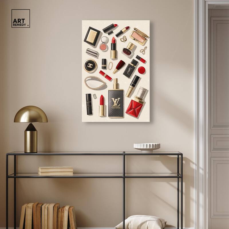 Luxury Makeup Collection Canvas by Art Remedy, Gallery Wrapped