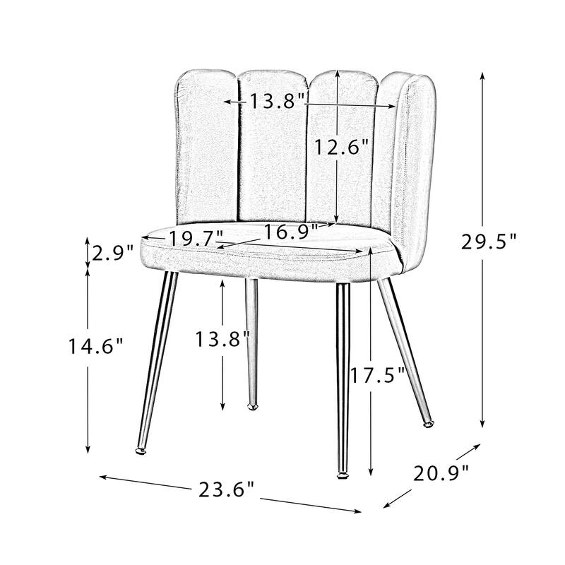 Anjela Comfy Dining Furniture Set 0f 4 with Metal Legs by HULALA HOME