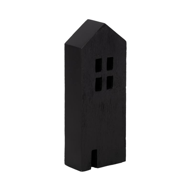 Wood House Sculpture Modern Decorative Object for Shelf Tabletop Decor