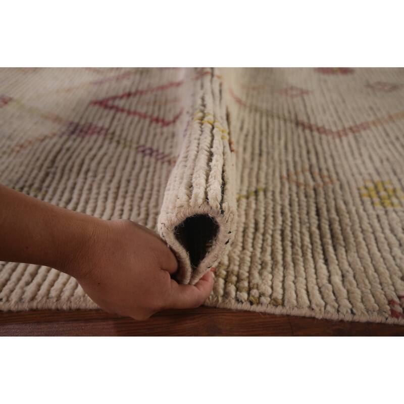 Trellis Moroccan Oriental Area Rug Hand-Knotted Wool Carpet - 5'4"x 8'7"