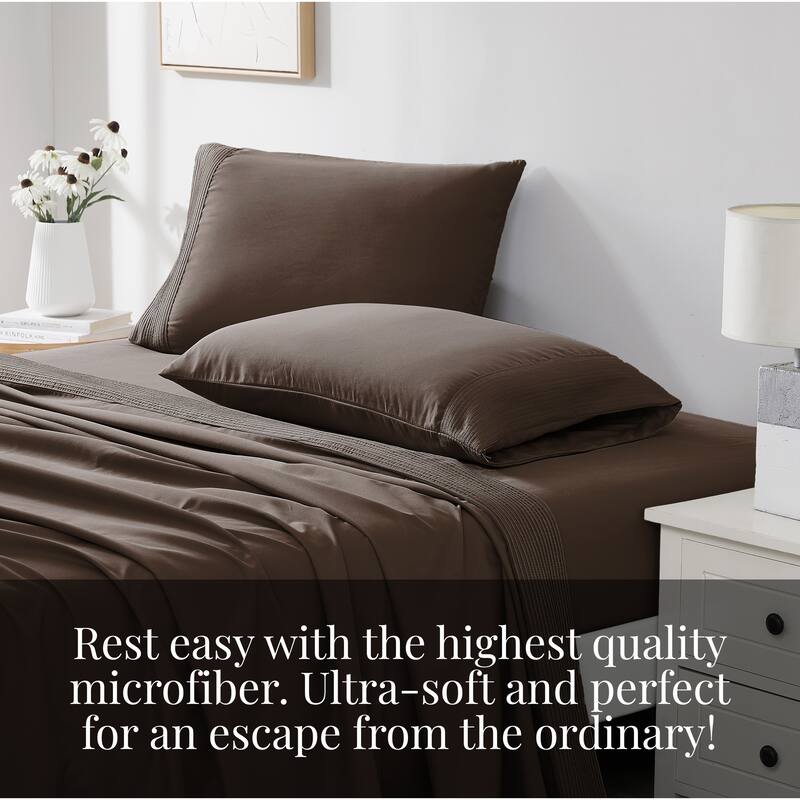 Vilano 21-inch Extra Deep Pocket 4-Piece Bed Sheet Set with Pleated Hem