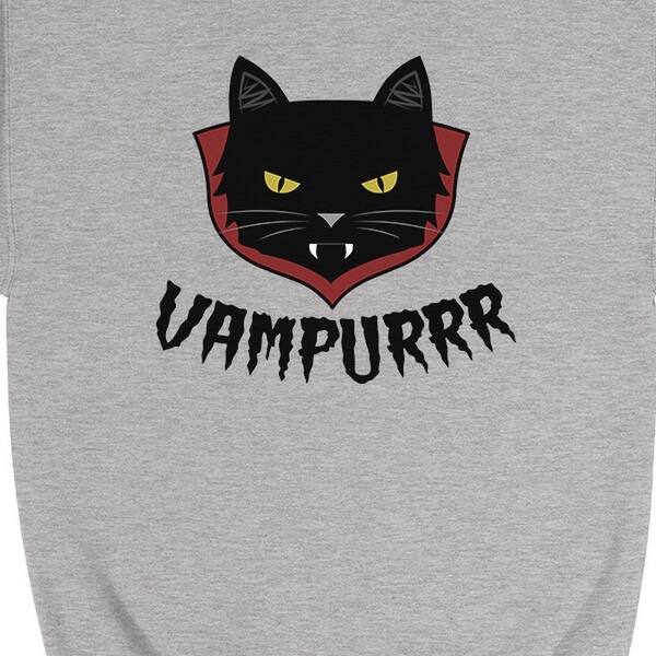 Shop Vampurrr Funny Halloween Costume Cute Unisex Grey Crewneck