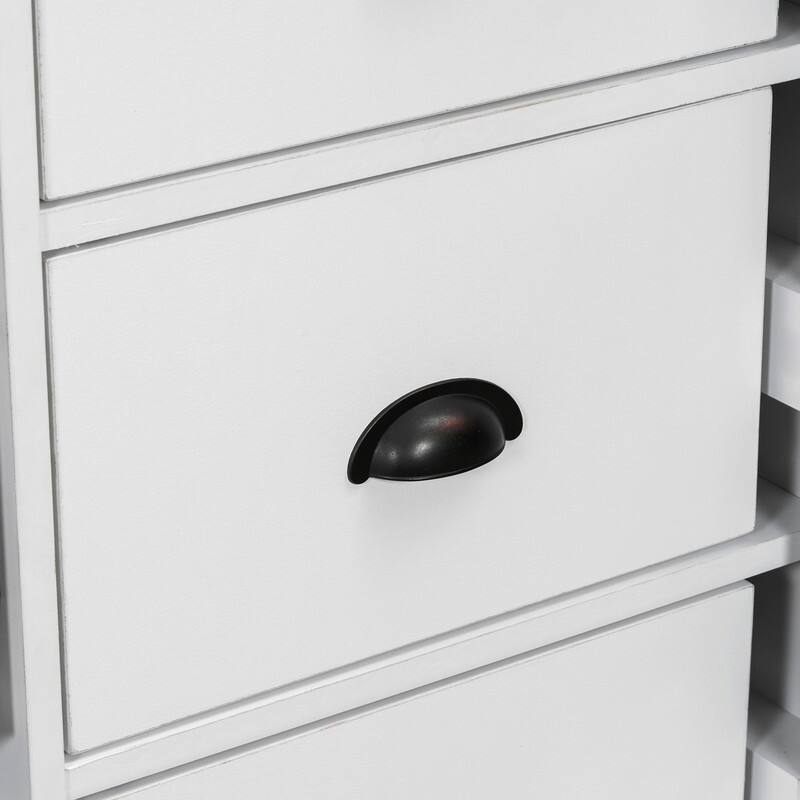 Freestanding 72"Tall Kitchen Pantry with Drawers, Door Shelves, Adjustable Shelves and Pull-out Trays