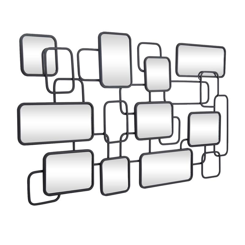 CosmoLiving by Cosmopolitan Artistic Black Metal Geometric Wall Mirror