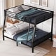 preview thumbnail 2 of 7, Black Full XL Over Queen Metal Bunk Bed with Ladder and Slats Support for Adults Teens