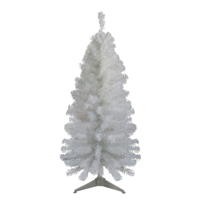 4' Slim White Tinsel Artificial Christmas Tree - Unlit - 4 Foot