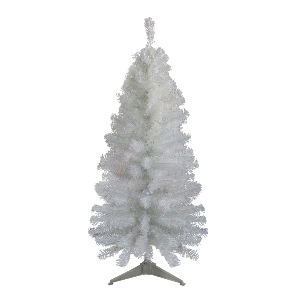 4' Slim White Tinsel Artificial Christmas Tree - Unlit - 4 Foot