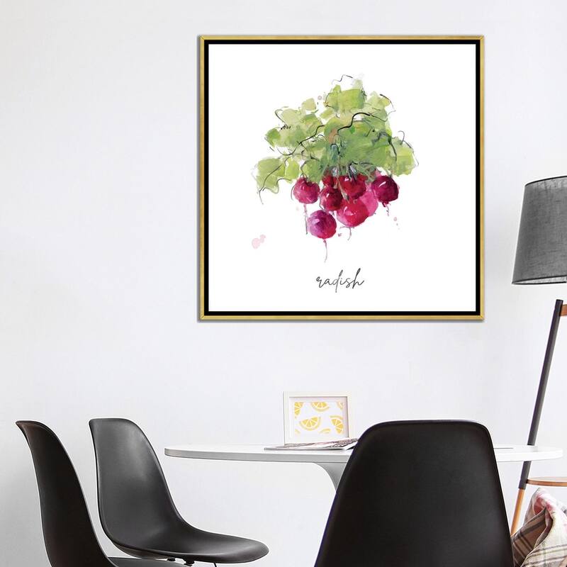 iCanvas "Sketch Kitchen Radish" by Sally Swatland Framed